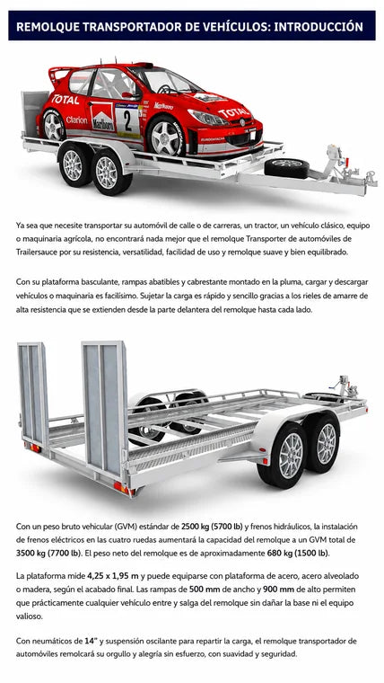 Plano del remolque transportador de vehículos